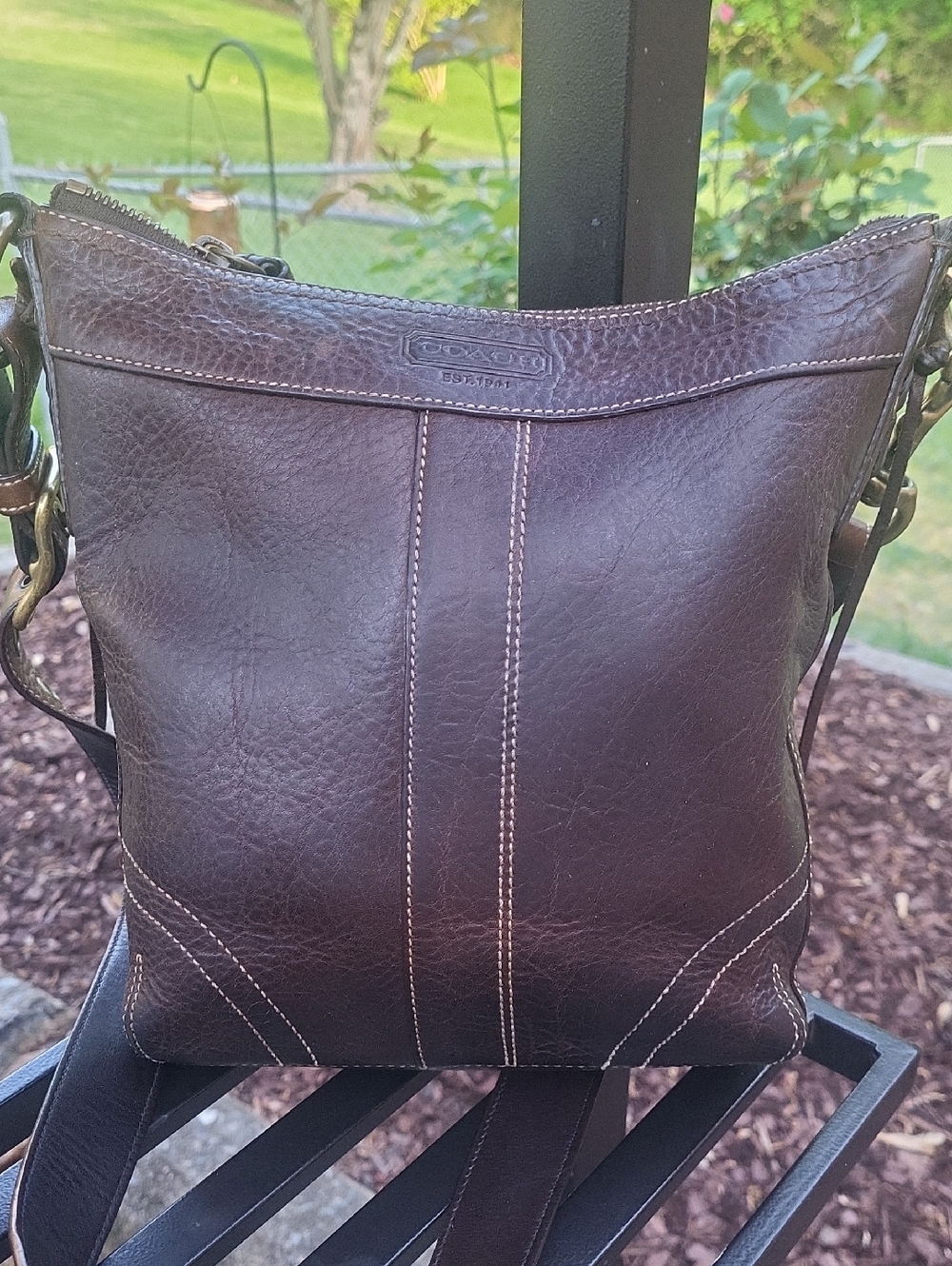 Coach Chocolate Brown Leather Shoulder Crossbody